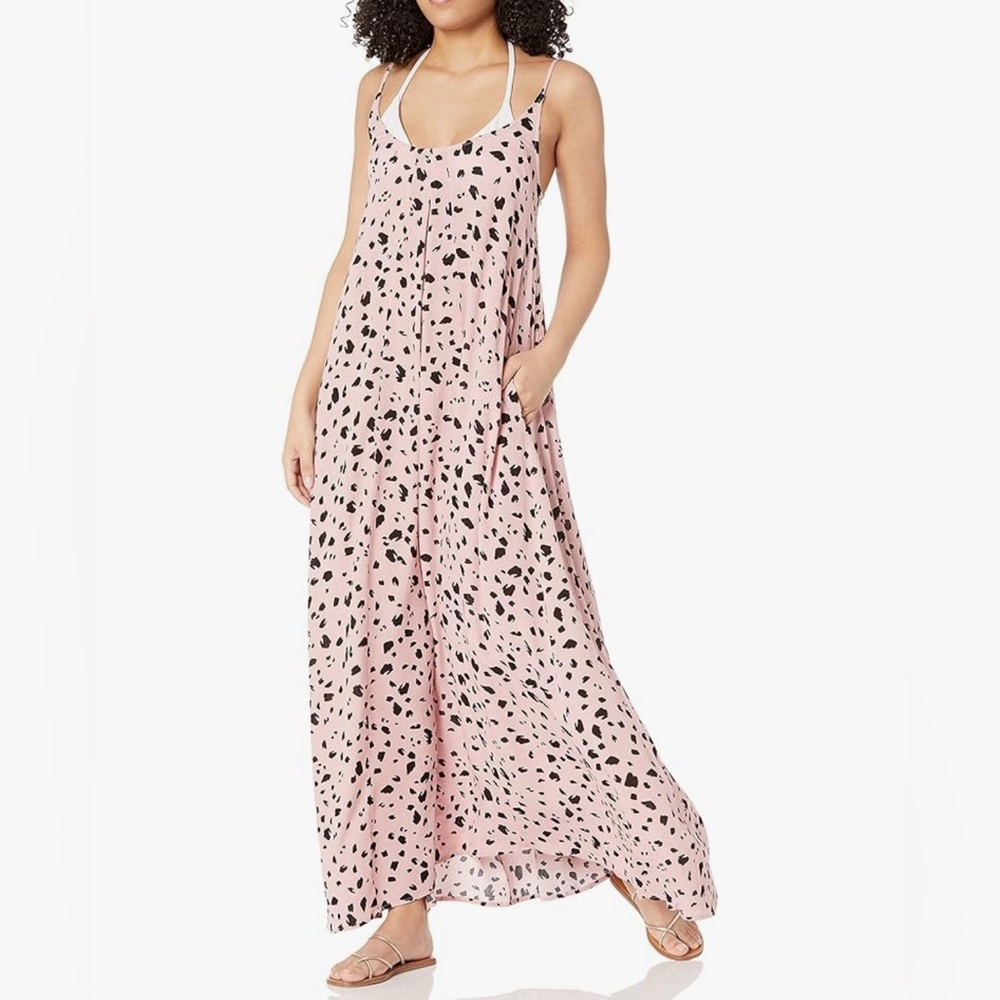 SKYE Pink and Black Spotted Maxi Dress